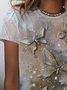 Women's Butterfly Spring Print Casual Round Neck Short Sleeve T-Shirt