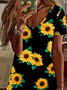 Women's Floral Spring Print Casual V-Neck Short Sleeve Dress