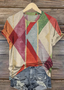 Geometric Crew Neck Casual T-Shirt