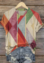 Geometric Crew Neck Casual T-Shirt