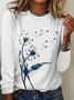 Women's Floral Spring Print Casual Round Neck Long Sleeve T-Shirt