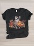 Casual Animal Cotton Crew Neck T-Shirt