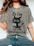 It's Fine I'm fine Everything Is Fine Funny Cat Print T-Shirt