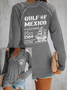 Women's Gulf Of Mexico Print V Neck T-Shirt
