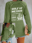 Women's Gulf Of Mexico Print V Neck T-Shirt