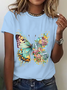 Floral Butterfly Cotton T-Shirt