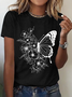 Floral Butterfly Cotton T-Shirt