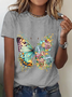 Floral Butterfly Cotton T-Shirt