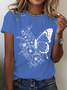 Floral Butterfly Cotton T-Shirt