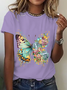 Floral Butterfly Cotton T-Shirt