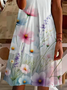 Women's Floral Spring Print Casual V-Neck Short Sleeve Dress