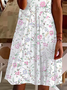 Women's Floral Spring Print Casual V-Neck Short Sleeve Dress