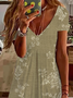 Women's Floral Spring Print Casual V-Neck Short Sleeve Dress