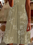 Women's Floral Spring Print Casual V-Neck Short Sleeve Dress