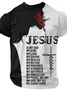 Men's God Faith Print Loose Casual Short Sleeve T-Shirt