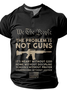 Men's The Problem Isn't The Gun.Loose Casual Short Sleeve Henley Shirt
