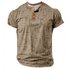 Men's Retro Casual Loose Cotton Blended Short Sleeve Henley Shirt