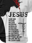Men's God Faith Print Loose Casual Short Sleeve T-Shirt
