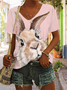 Women's Cute Rabbit Print Casual Easter Loose T-Shirt
