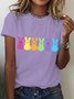 Women's Easter Bunny Funny Casual Cotton Crew Neck Short SleeveT-Shirt