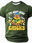 Men's Fun Short Sleeve T-Shirt for Easter - I'm Just Here For The Chicks