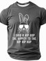 Men's Humor Hip Hop Daddy Bunny Funny Short Sleeve T-shirt