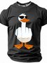 Men's Humor Duck Gesture Sarcastic Short Sleeve T-Shirt