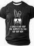 Men's Humor Hip Hop Daddy Bunny Funny Short Sleeve T-shirt