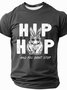 Mens Easter Hip Hop Bunny Funny Short Sleeve T-Shirt
