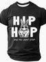 Mens Easter Hip Hop Bunny Funny Short Sleeve T-Shirt