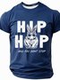 Mens Easter Hip Hop Bunny Funny Short Sleeve T-Shirt