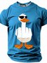 Men's Humor Duck Gesture Sarcastic Short Sleeve T-Shirt