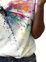Women's Dragonfly Spring Print Casual Round Neck Short Sleeve T-Shirt