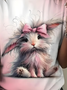 Women's Easter Cute Bunny Printed Round Neck Short Sleeve T-Shirt