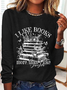 I Like Books More Than I Like People Boho Floral Book Lover Casual Long Sleeve Shirt