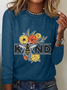 Spread Kindness Floral Be Kind Casual Long Sleeve Shirt