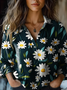 Women's Art Floral Print Casual Shirt