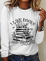 I Like Books More Than I Like People Boho Floral Book Lover Casual Long Sleeve Shirt