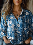 Women's Art Floral Print Casual Shirt