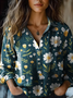 Women's Art Floral Print Casual Shirt