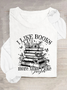 I Like Books More Than I Like People Boho Floral Book Lover Casual Long Sleeve Shirt