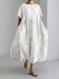 Floral Regular Fit Crew Neck Casual Dress With No
