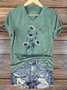Casual Floral V Neck T-Shirt