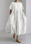 Floral Regular Fit Crew Neck Casual Dress With No
