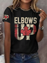 Women's Retro Canada Elbows Up Print T-Shirt