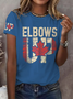 Women's Retro Canada Elbows Up Print T-Shirt