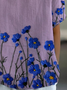 Women's Alzheimer's Floral Print Lapel Short Sleeve Shirt