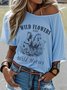 Western Style Round Neck Colored Cotton Short Sleeve T-Shirt