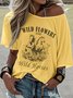 Western Style Round Neck Colored Cotton Short Sleeve T-Shirt