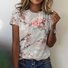 Floral Casual Crew Neck T-Shirt